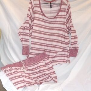 Torrid Pink and White Striped Pajama Set